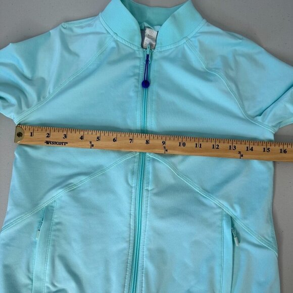 Ivivva Zip Up Jacket Size 12 Aqua Blue Athletic - Picture 4 of 9